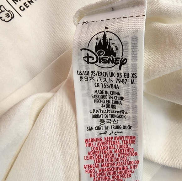 Disney Mickey Mouse White Cropped Short Sleeve T-Shirt New With Tags - Picture 10 of 11